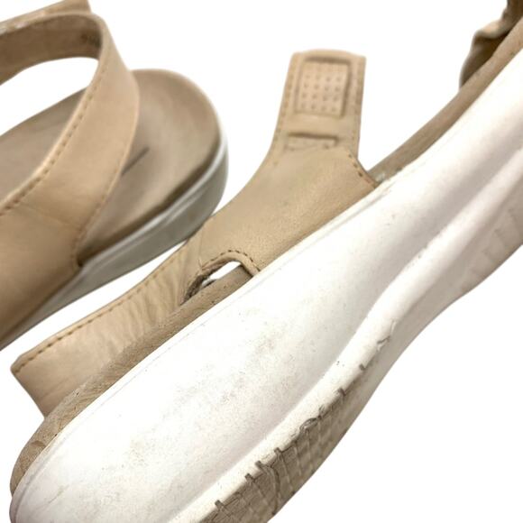 Trotters Womens Tan Beige Genuine Leather Sandals Shoes Ankle Strap Comfy 7.5 N - Picture 15 of 16